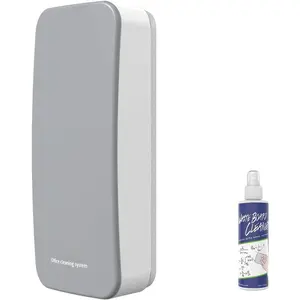 Dry Erase Eraser, Whiteboard Eraser, Glass Board Remover, 3.4 fl oz Whiteboard Cleaner Included, for Classroom,  and Office Use (Grey)