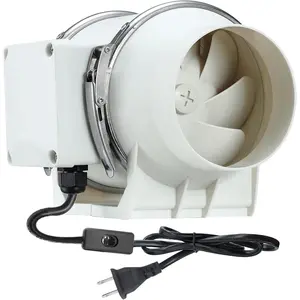 3inch Inline Duct Fan, Inline Ventilation Exhaust Fan, 110 CFM Duct Intake Extractor Fan for Vent Bathroom, Kitchen, Grow Tent, Hydroponics, 3D Printer