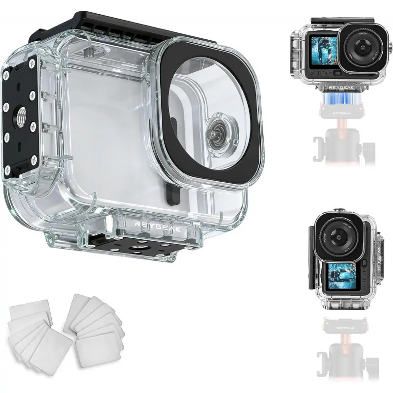 Waterproof Case for DJI Osmo Action 6 Camera,196FT/60M Underwater Protective Housing Cage with Quick Release Base for DJI Action 6 Accessories Camera Accessories for Photography