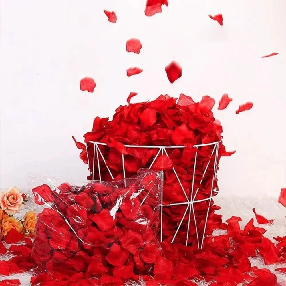 1000pcs Polyurethane Synthetic Photo-Decorative Artificial Rose Petals Pack, Romantic Spring Faux Flower Charm for Wedding, Birthday DIY Floral Arrangements, Realistic, No Messy Pollen, Event Decor, Indoor Banquet Halls, Bulk Pack, Diy Lovers, Fade Resist