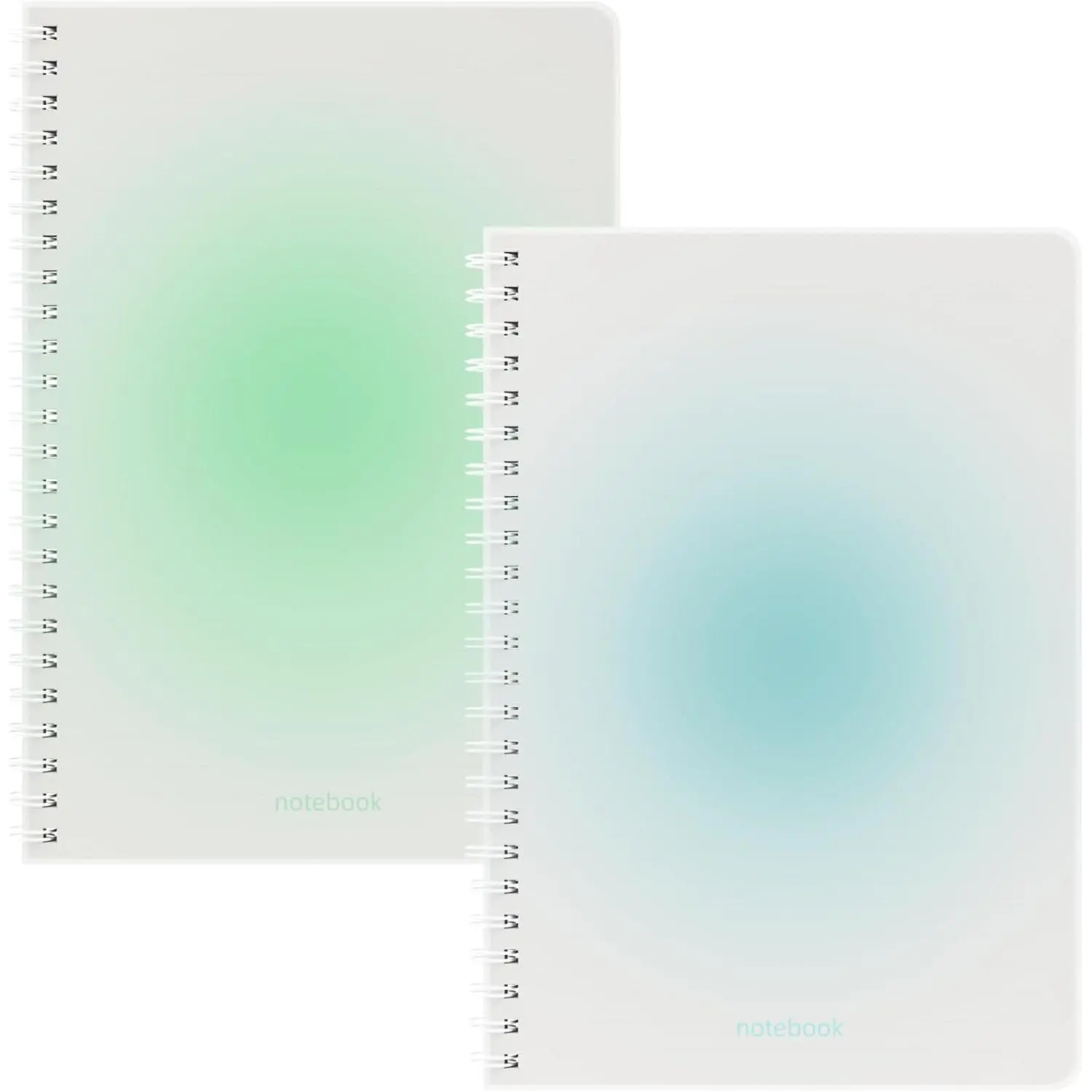 Spiral Notebook College Ruled 2 Pack A5 (5.9" x 8.3") Journaling Notebooks 140 Pages 2 Colors (Blue and Green) Gradient Small Lined Notebook for Work School Business Travel Note Books