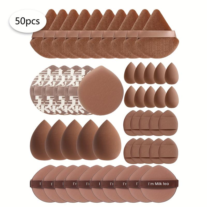 40/50/60 pieces of multifunctional cosmetic sponge powder puff in local warehouse, a beauty tool, used to mix BB cream, liquid foundation and loose powder to create flawless foundation makeup. It can also be mixed with concealer, blush and eye shadow. It