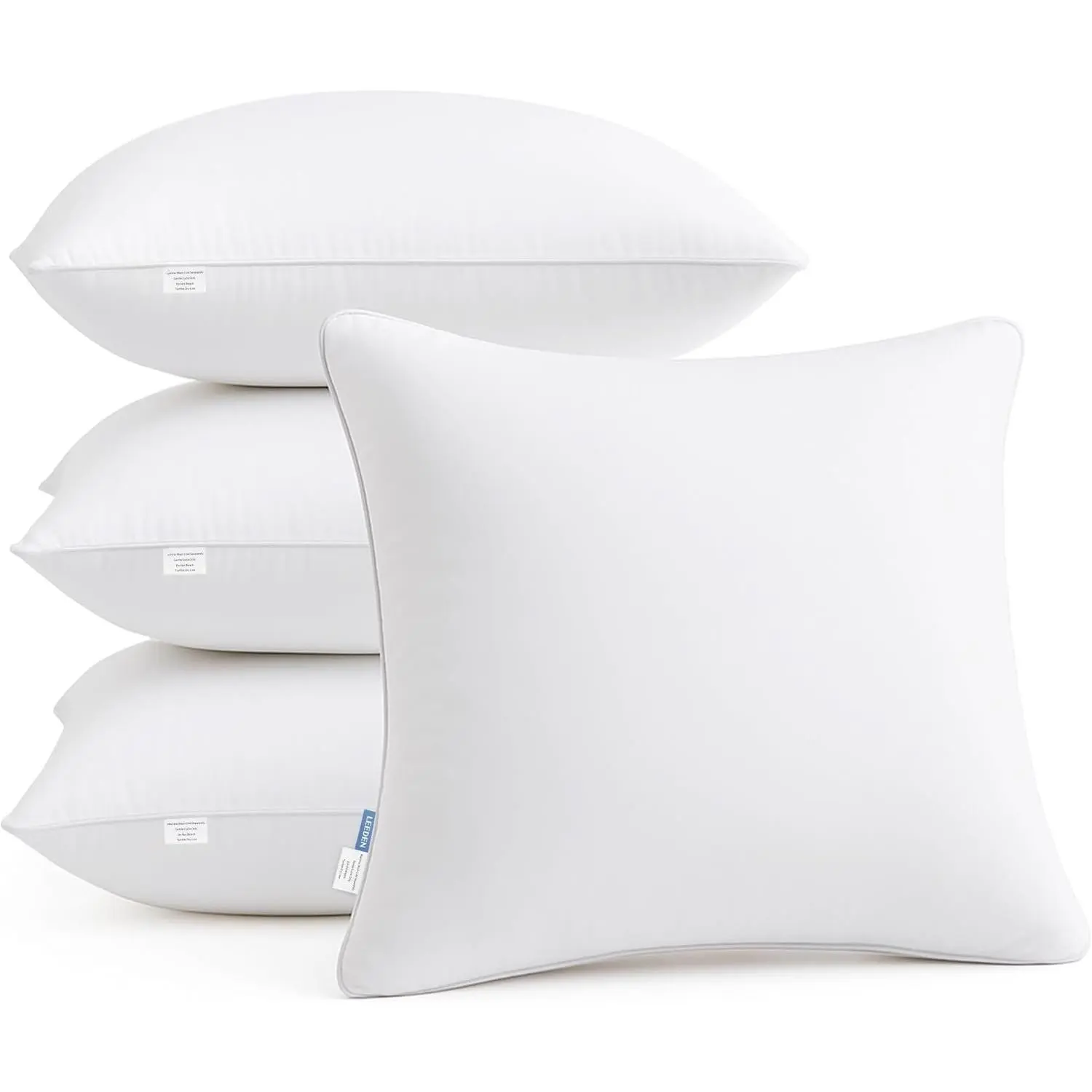 18 x 18 Pillow Inserts (Set of 4) - Throw Pillow Inserts with   Cover - 18 Inch Square Interior Sofa Pillow Inserts - Decorative Pillow Insert Pair - White Couch Pillow