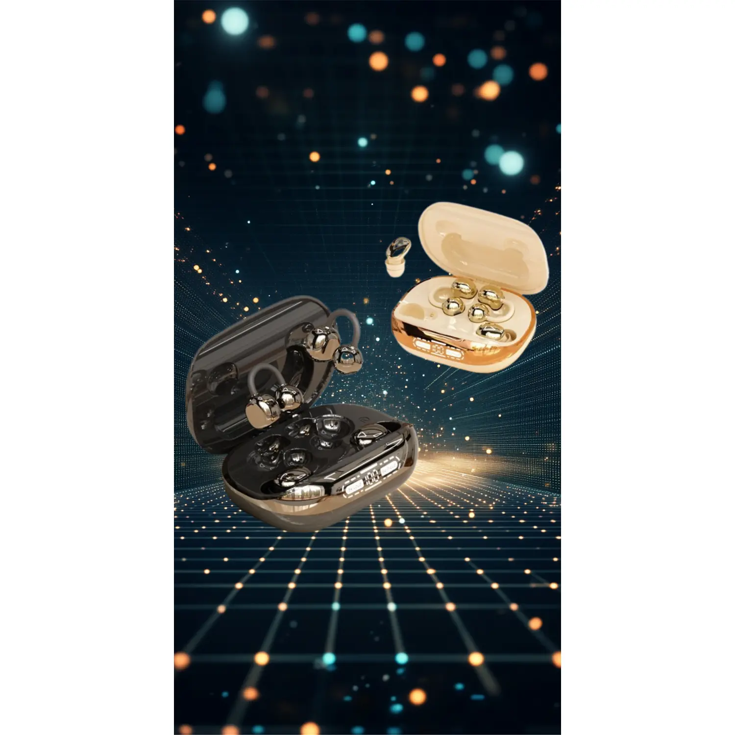Bluetooth 6.0 Wireless Sports Earbuds - Bluetooth Headphones with Call Noise Reduction, HD Digital Display, High-Quality Audio