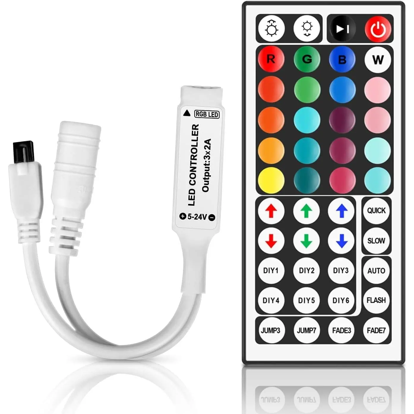 24 Key IR  Remote Control, RGB LED Strip Controller