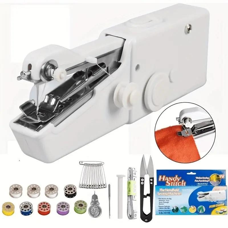 Portable Cordless Mini Sewing Machine with Accessory Kit Easy-to-Use Lightweight Handheld Design for Beginners Ideal for Quick Repairs