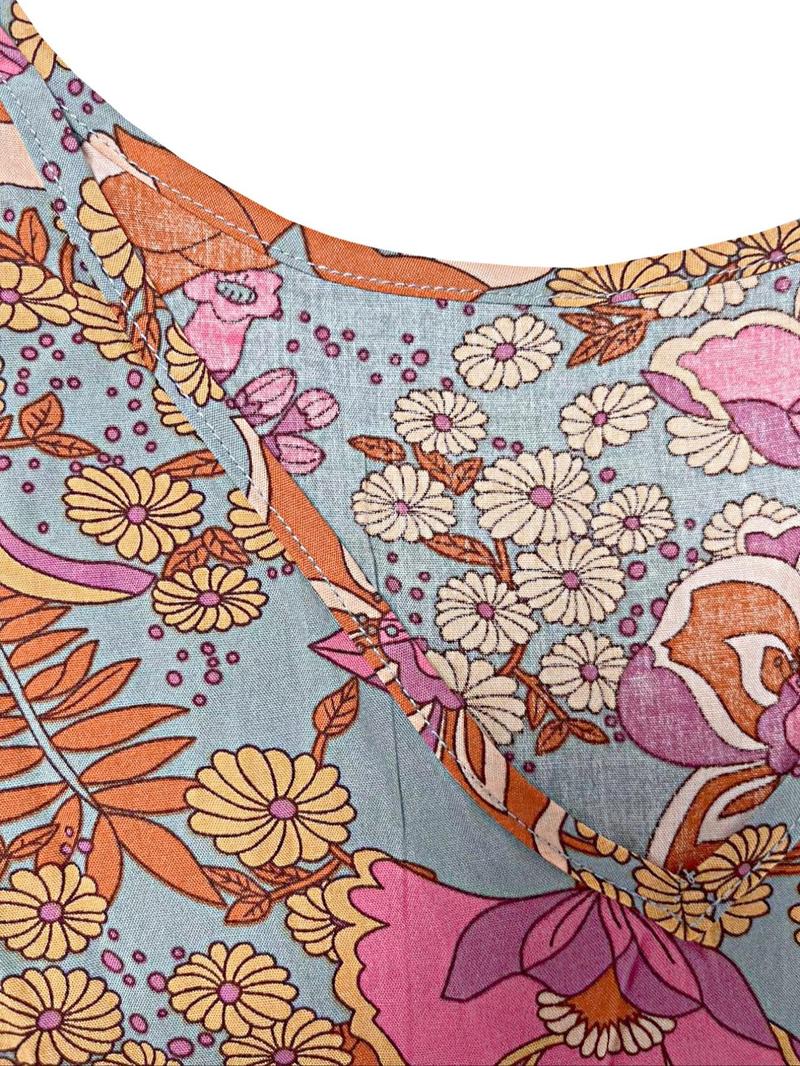 【Plus Size】Floral Print Dress, Casual Chic Dress for Daily Holiday Vacation Wear, Women's Clothes for Summer, Boho Style Womenswear