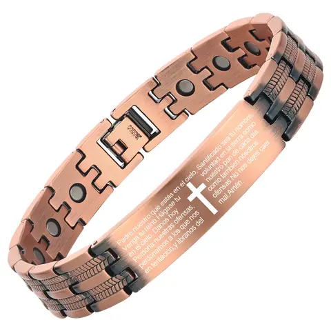 Adjustable Magnetic Copper Bracelet, Fashionable Jewelry for Women & Men, Trendy All-Match Religious Faith Bible Verse Inspirational, Birthday Gift, Religious Motifs Bracelets #GLOBAL PICKS