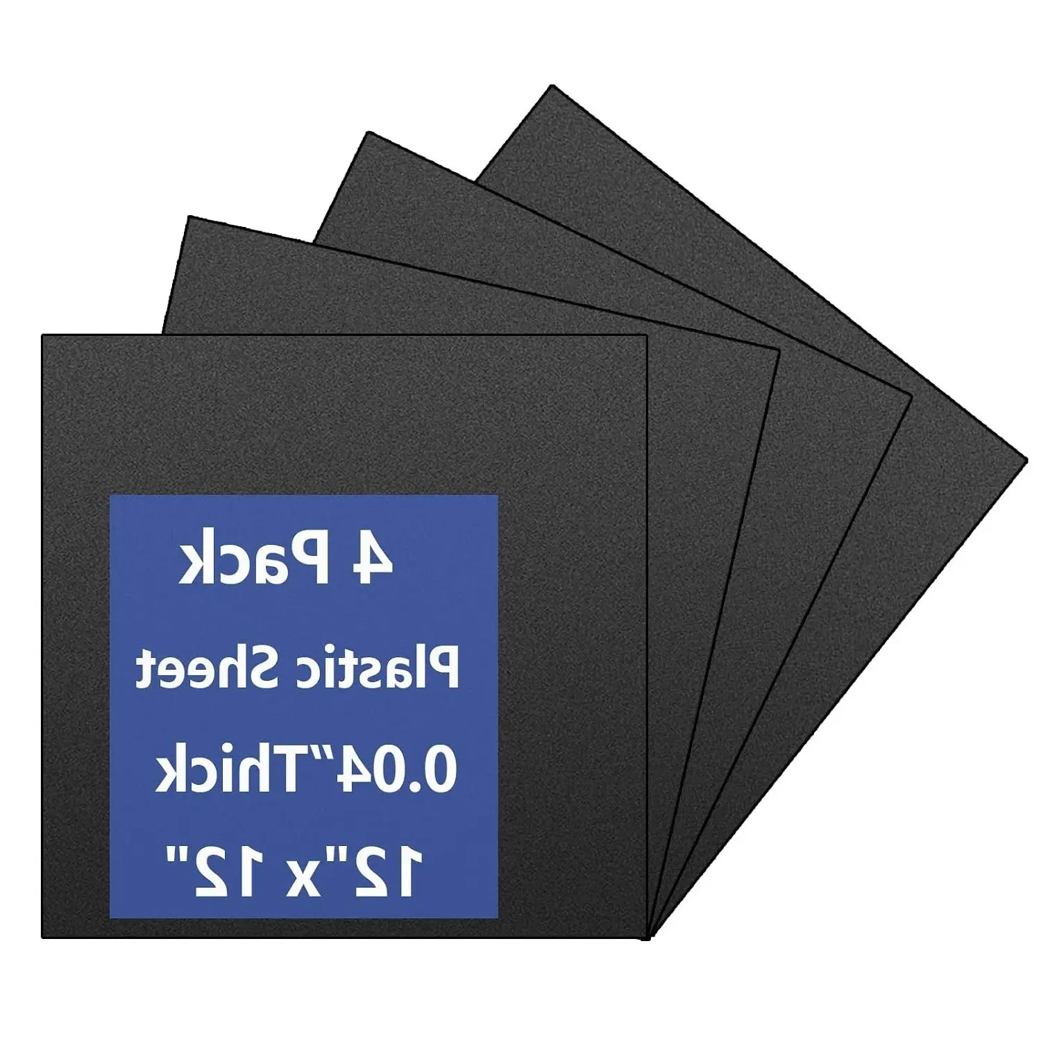 4 Pack 12x12x0.04 inch Black Plastic Sheets, Flexible High Tensile Hard Panels for DIY Materials, Handicrafts, Home DecorationGift