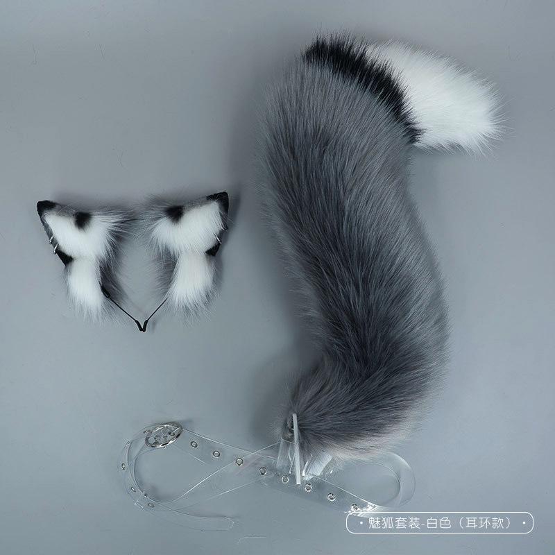 New Red Fox Ear Beast Tail Wolf King Ear Cat Ear Headband Custom COSPLAY Hand Made LOL Golden Fox Ears Anime Hair Accessories