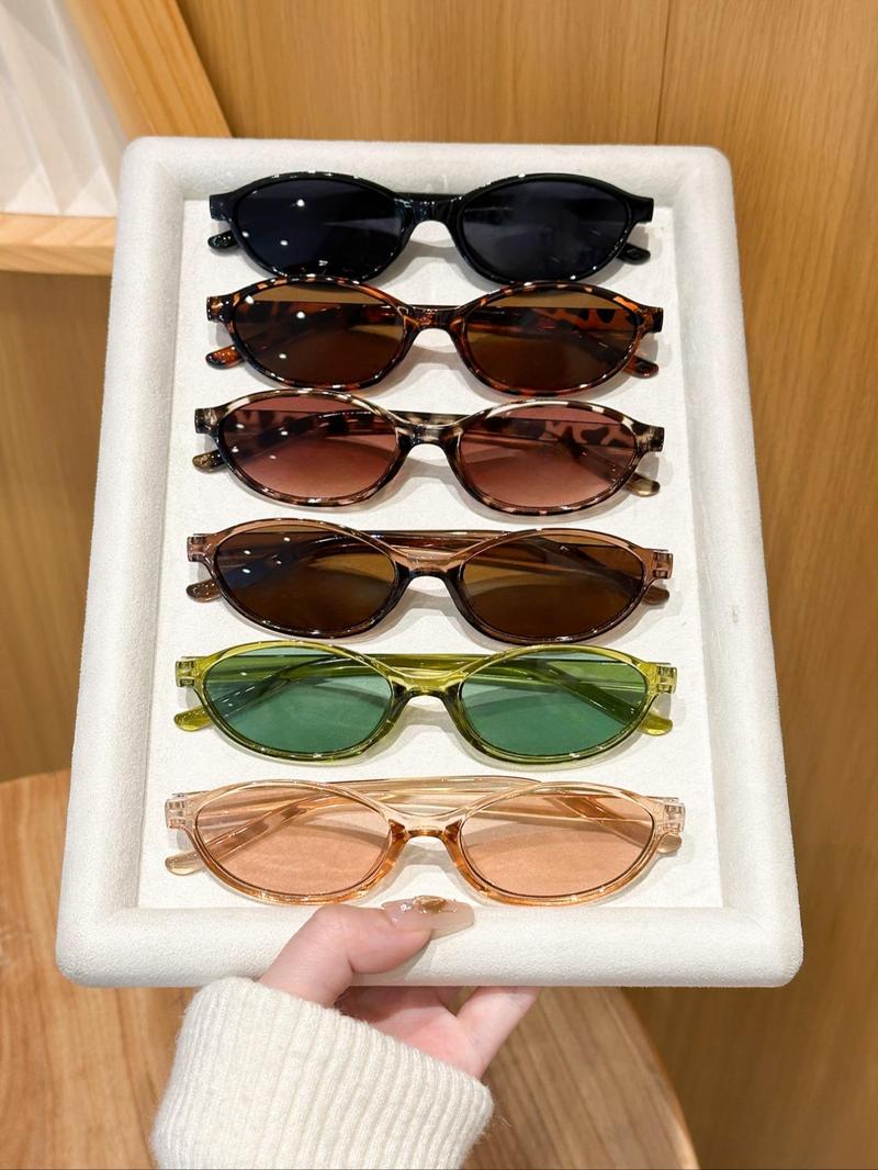 6-Pack Unisex Retro Small Frame, Stylish Vintage Eyewear for Everyday Wear, Perfect for Fashion Lovers & Outings, Trendy Styling Sunglasses