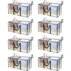 1 heavy-duty, semi-transparent, extra-large portable storage bag; a 97-liter/25.6-gallon PP suitcase with reinforced handles and metal zippers; a foldable portable suitcase suitable for home and dormitory storage