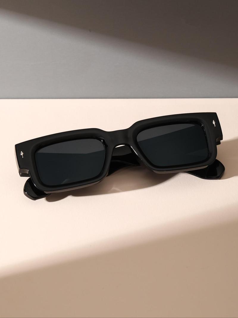 Unisex Stylish Classic Square Frame Glasses, Trendy Casual Glasses for Everyday Use, Fashion Accessories for Outdoor Activities, Trendy Styling Sunglasses