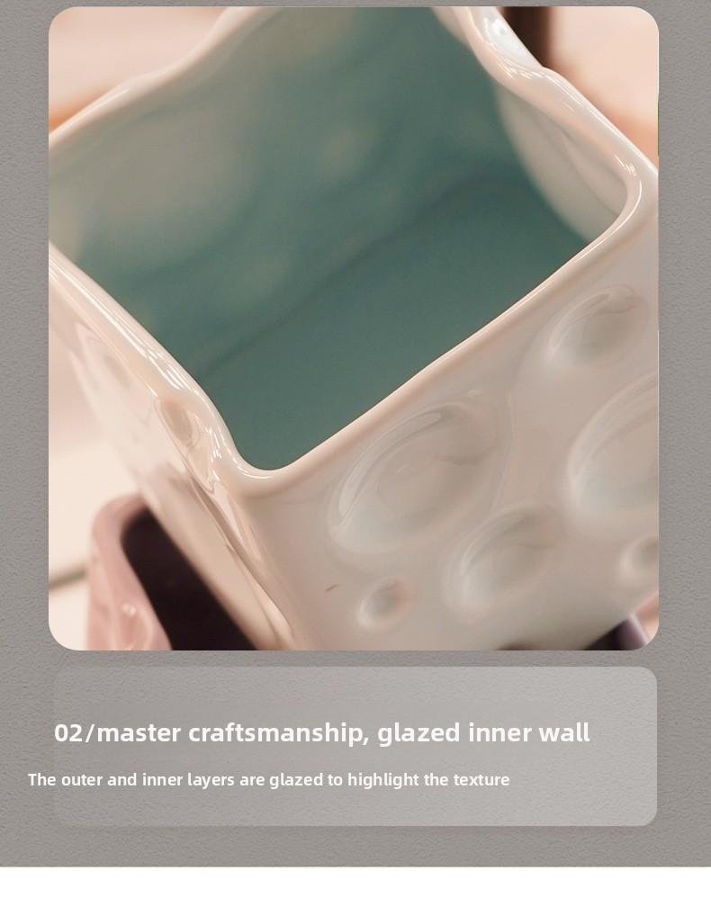 Light luxury style ceramic cheese storage jar, high aesthetic desktop storage container, stationery pen holder, cosmetics storage container Light luxury style ceramic cheese storage jar, high aesthetic desktop storage container, stationery pen holder, cosmetics storage container