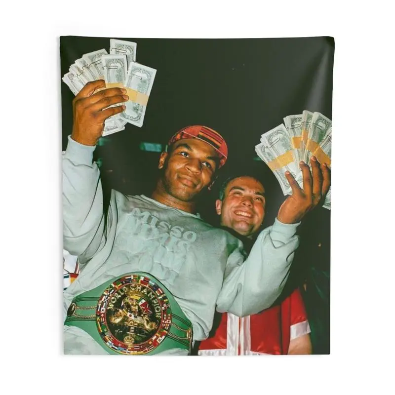 Mike Tyson Tapestry, Tapestry for Home Decor, Gift for fan Decorative Banner Decorative Banner Peach Aesthetic Wall Hanging Tapestry