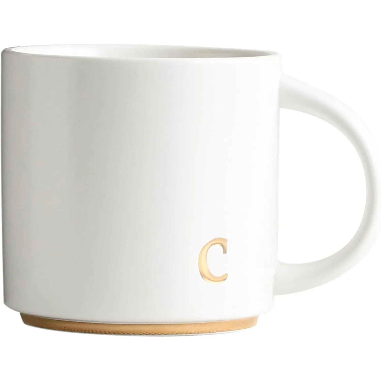 15 oz Ceramic Monogram Coffee Mug with Gift Box, Dishwasher Safe, Engraved Gold Letter, Personalized Gift for Housewarming, Birthday, Christmas, Thanksgiving, Mothers Day