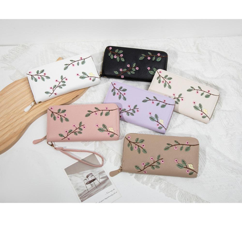 2026 Women’s Embroidered Floral Wallet – Multi-Card Organizer & Fashion Clutch Purse