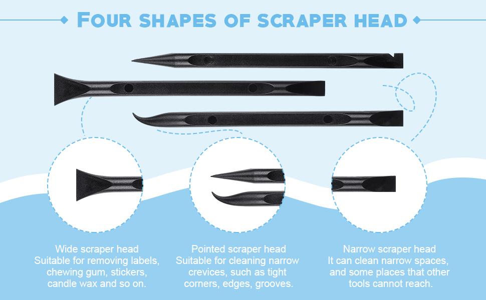 9 Pieces Plastic Scraper Tool Scratch Free Crevice Cleaning Sticker Remover Tool Multipurpose Non Scratch Scrapers for Tight Spaces, Kitchen, Crevices, Auto Detailing, Paint