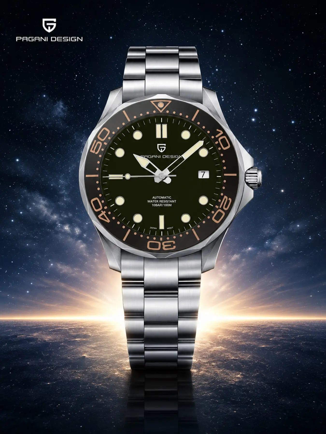 PAGANI DESIGN 2026 new men's watch mechanical Automatic watch sports ceramic bezel Sapphire glass date display luminous stainless steel waterproof men's watch