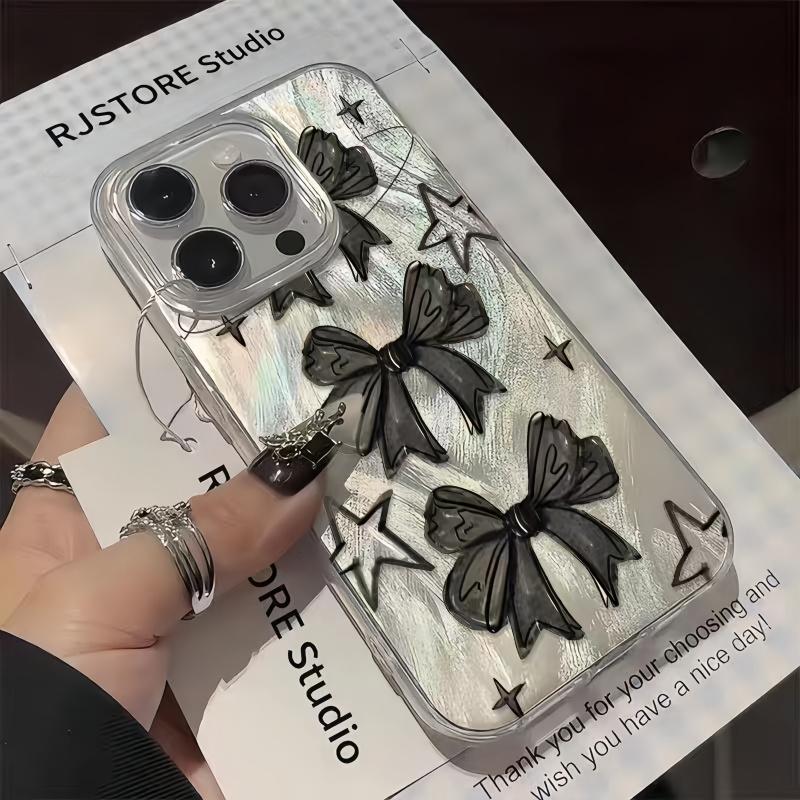 Luxury Feather Yarn Clear Phone Case, Integrated Transparent Buttons, Shockproof Airbag Corners.Anti-Fingerprint TPU & PET Material, Slim Anti-Drop Protective Cover for iPhone 17/16/15/14/13 Pro Max Plus Air, Trendy Aesthetic Design