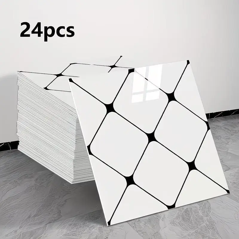24 pieces of imitation marble-patterned, peel-and-stick soft panel for walls, PVC panel anti-collision wall pad, self-adhesive waterproof vinyl wall stickers, suitable for kitchens, bathrooms, dining rooms and home decoration, wall decoration, waterproof