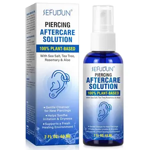 60ml Piercing Aftercare Spray, Gentle Plant-Based Ear Piercing Cleaner, Soothes Irritation and Dryness