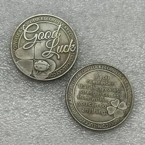 Four Leaf Clover Lucky Coin Vintage Commemorative Replica Coins High Quality Plated Keepsake Talisman Charm for Wealth Good Luck Holiday Blessing Gift Metal Crafts Souvenir