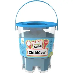 Magic Play Sand Bucket 1.1lb – Natural Non-Toxic Sensory Sand for Kids & Toddlers, Soft Play Sand for Creative & Educational Fun (Blue)