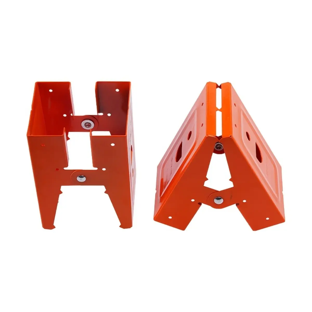 2PCS Heavy Duty Metal Sawhorse Brackets, Reinforced Iron Woodworking Table Support Legs with Easy Installation, Durable Connectors for Saw Tables, Workbenches, Outdoor Construction, Home DIY Projects and Stable Wood Supports, Black