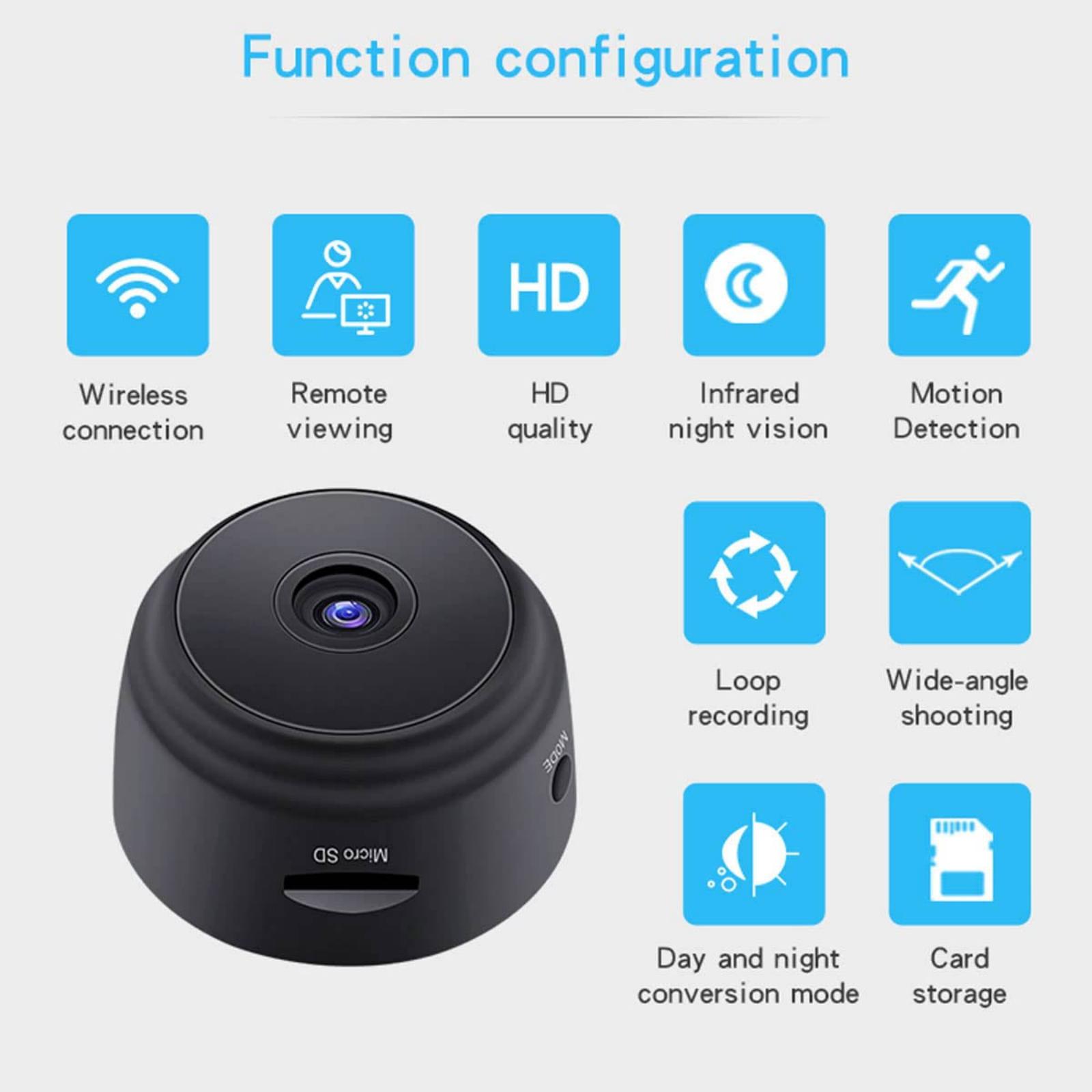 3-Pack A9 Mini Indoor Camera, USB Powered Compact Camera for Home, Office, Garage, Room & Small Space Observation