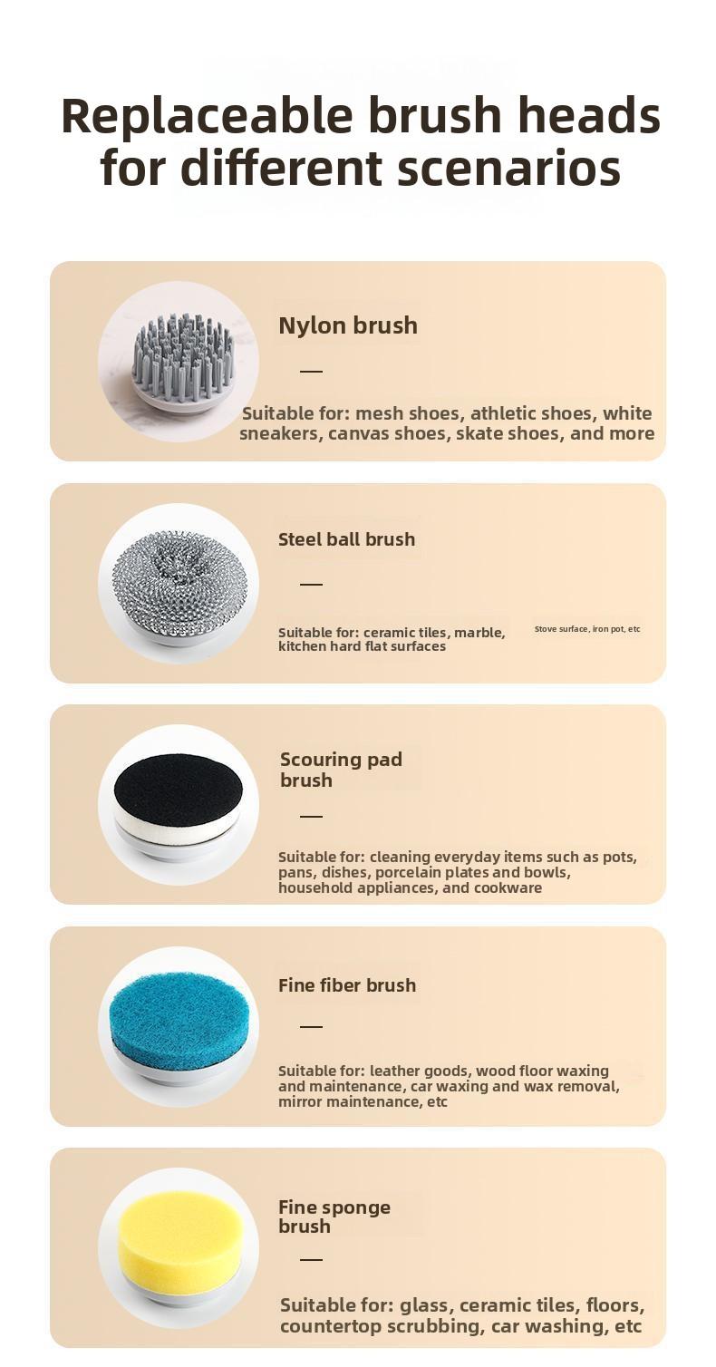 Multi - Function Kitchen Electric Cleaning Brush Wireless Automatic Scrubber for Dishes Pots and Pans Rechargeable Household Cleaning Tool