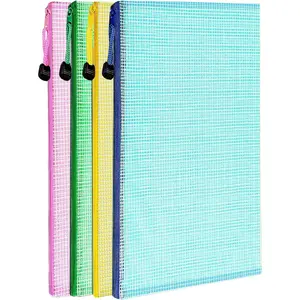 Mesh Zipper Pouch Bags, 13.2"x 9.2" Zipper Pouch, 4 pcs Mesh Bags with Zipper, Storage Bags Pouch for Organization Toy Puzzles Board Game Travel, File Jackets & File Pocketsfidget toys
