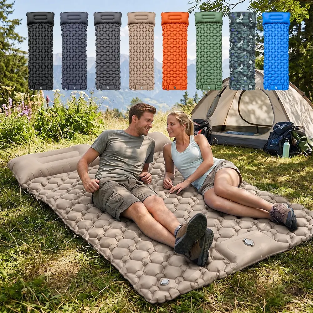 Portable Inflatable Camping Sleeping Pad, Lightweight Waterproof Design, No External Pump Needed, Ideal for Hiking & Outdoor Adventures, Camping Sleeping Mat