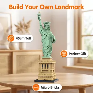Liberty Statue Micro-Particle Building Blocks Model, World Landmark Assembly Toy, Adult DIY Puzzle, Desktop Decor, Gift for Collectors