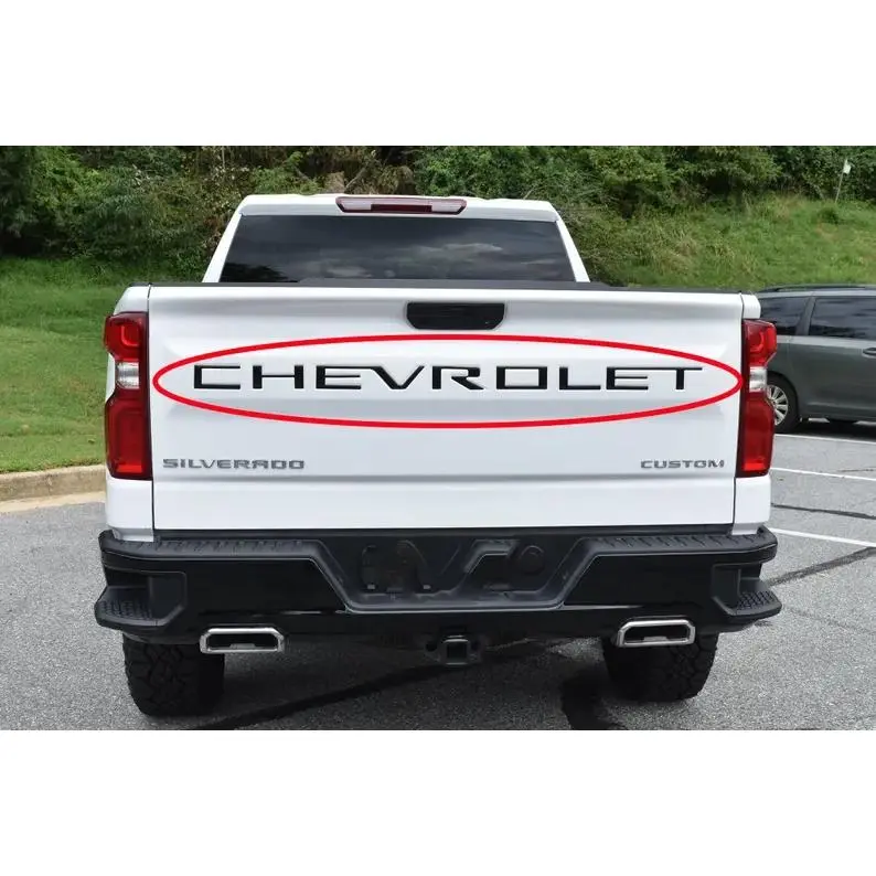 3D Raised Coated Tailgate Letter Inserts Decals Fit With Chevrolet Silverado 2019-2025 Model