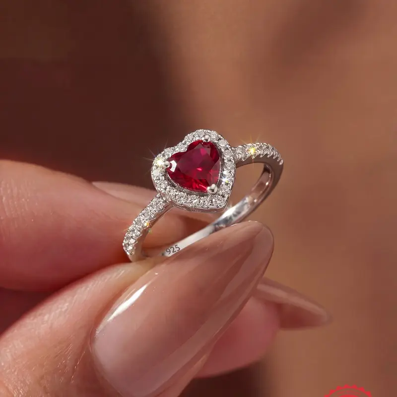 Fashion Heart Zircon Ring for Women, Perfect for Dates, Engagements, Weddings, Parties, Daily Wear, Jewelry Gift for Girlfriend, Girl