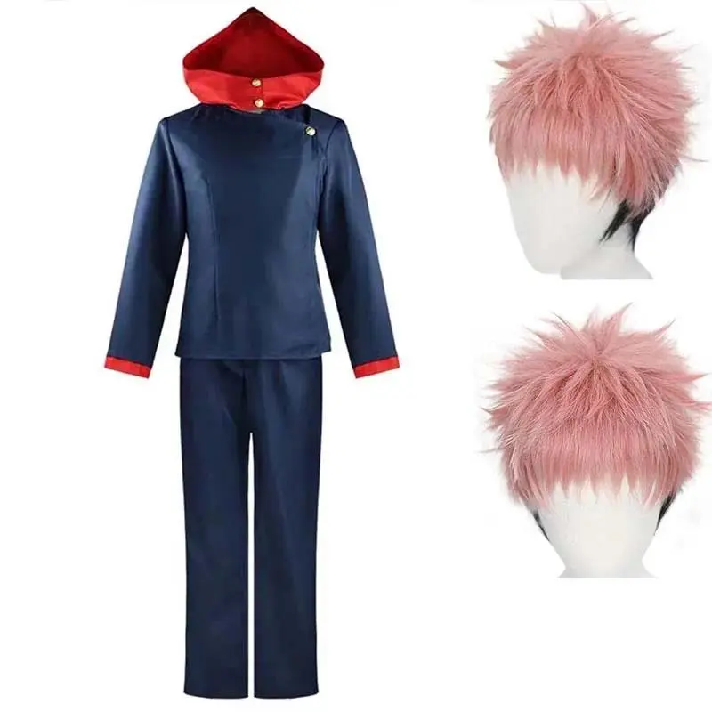 Anime Tokyo Itadori Yuji Cosplay Costume - Hooded Pants Set for Halloween, School Carnival Festive Party Outfit