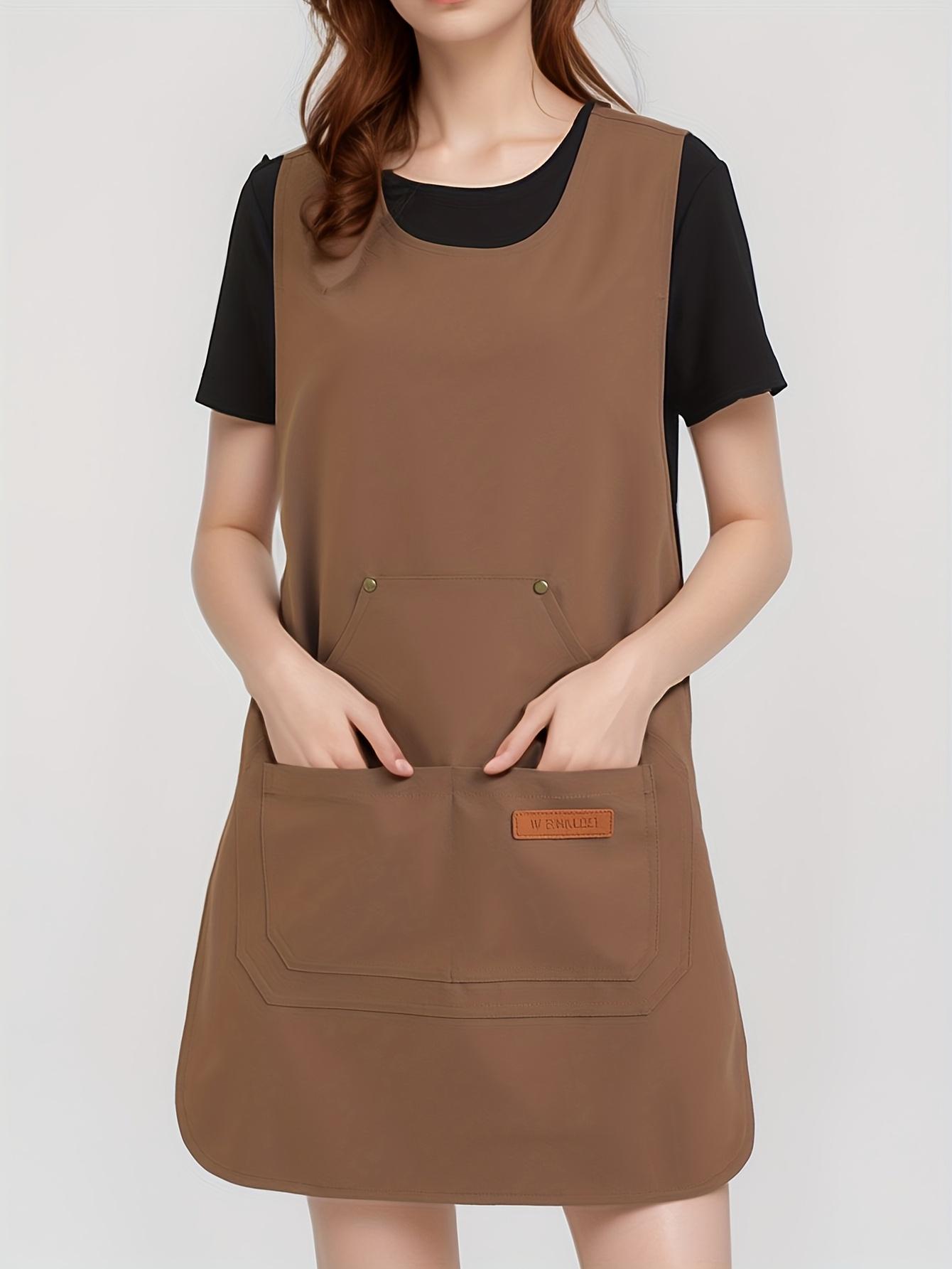 Women's Waterproof Multi-Pocket Apron, Practical for Kitchen Cooking, Gardening, Cleaning & Salon Work