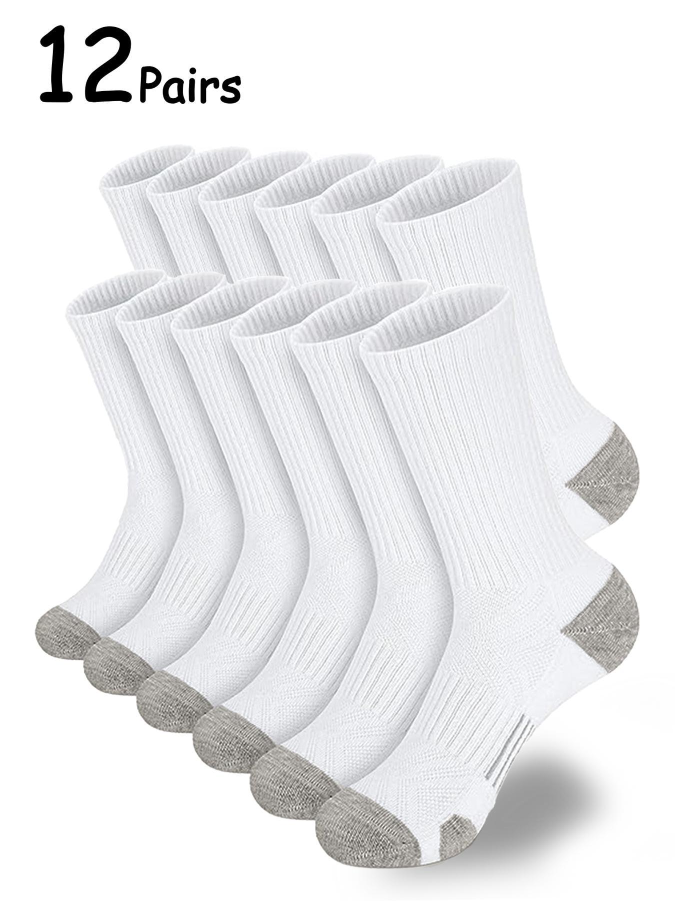 Men's 12 Pairs Colorblock Crew Socks, Casual Moisture Wicking Mid-calf Tube Socks, Soft Comfy Breathable Hosiery for All Seasons Daily Wear