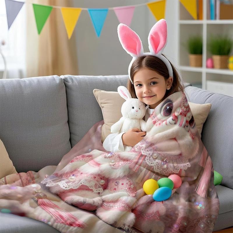 National Trend Theme Printing Blanket, Facecloth Blanket, Into The Traditional Culture, Embellished with Chinese Lanterns and Glitter Effect, Suitable for Sofa, Bedroom and Travel, Suitable for All Seasons