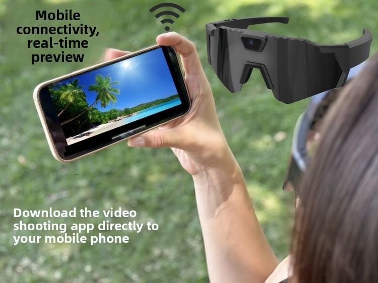 snow goggles New Sunglasses Camera DV Sports Recording Photo Camera Smart Outdoor Cycling Recorder with 1080P HD Video 12.0MP Photos & Polarized Lenses for Cycling & Sports