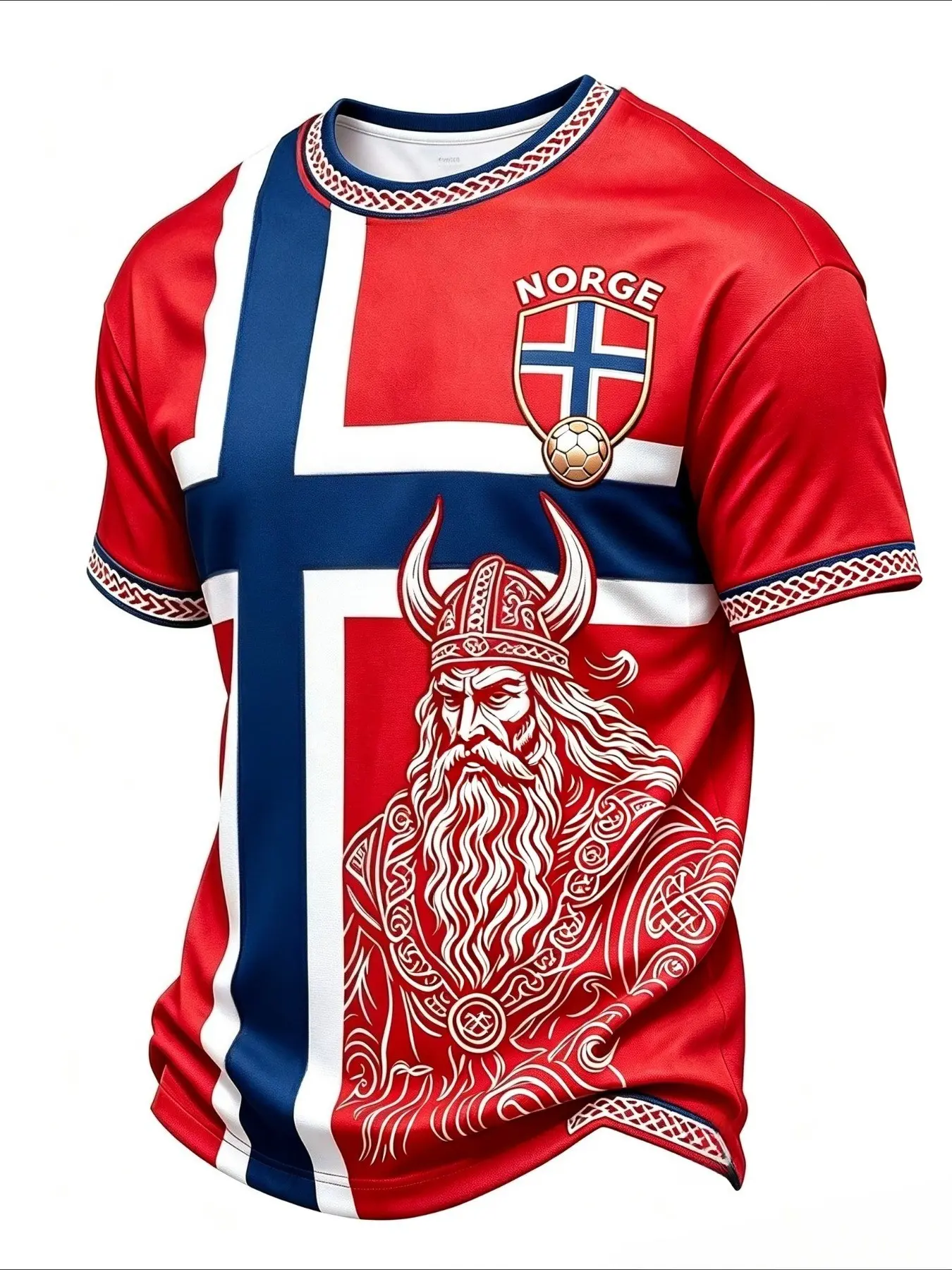 2026 New Summer Men's Theme Short Sleeve 3D Print T-Shirt, Viking Celtic Pattern, Quick-Dry Round Neck, Casual Streetwear