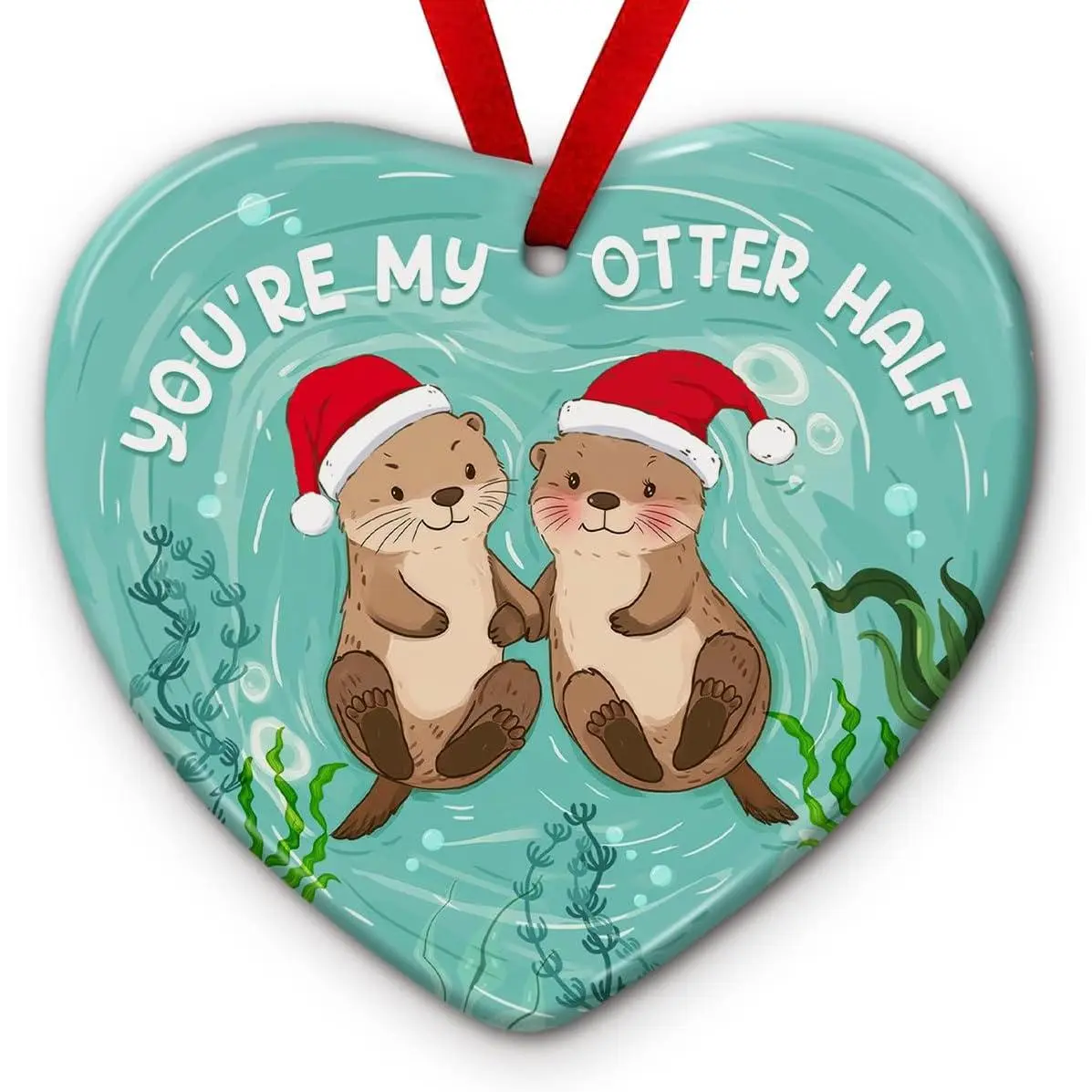 Couple Otter Christmas Ornament 2026 – "You’re My Otter Half Ceramic Tree Decoration - Xmas Tree  Decor, Ideas for Her, for Couples, Boyfriend, Girlfriend