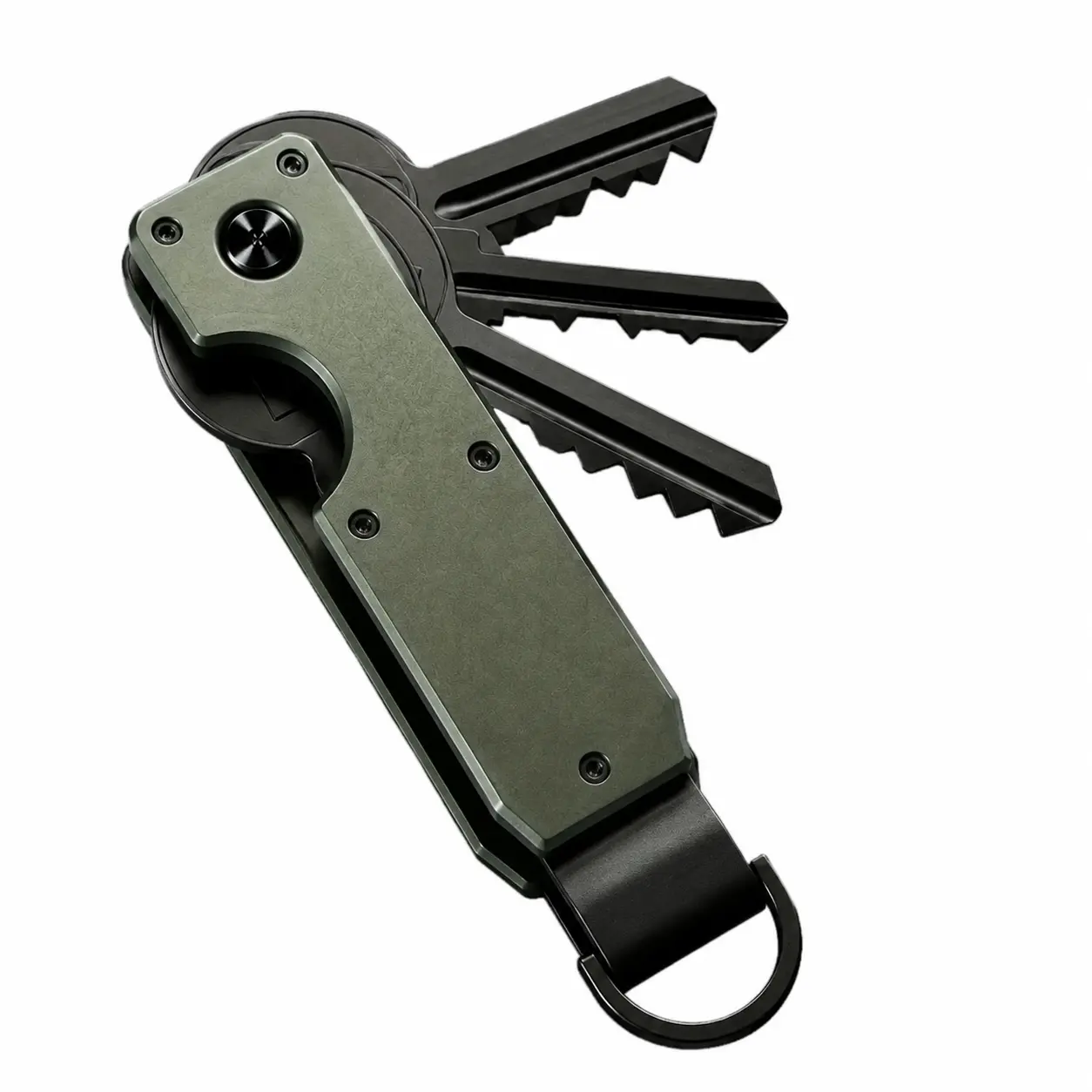 Minimalist Metal Key Holder with Built-in Screwdriver Tool – Compact, Durable Key Organizer for 2 to 6 Keys, Ideal for Daily Commuting, Office Use, or Travel – Sleek Brushed Finish, Lightweight & Space-Saving Design