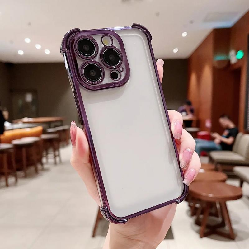 Electroplated Frame with Reinforced Corners for Impact Resistance Shockproof Case Compatible with iPhone 11 12 13 14 15 16 17 Plus Pro Max and 17 Air Premium Stylish Highquality
