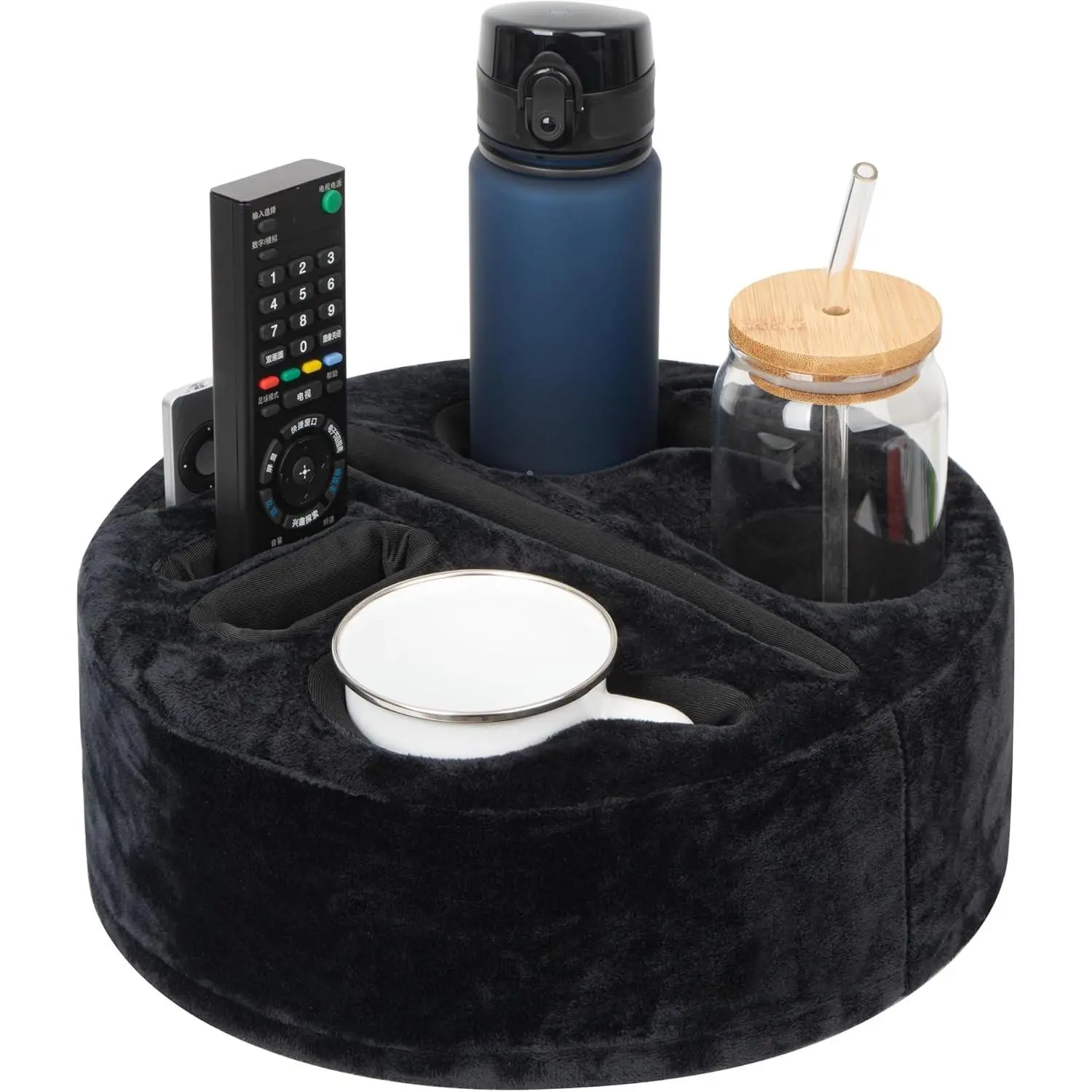 Couch Cup Holder & Caddy, Space Saving Sofa Side Storage Organizer, Useful Couch Accessory for Home Living Room
