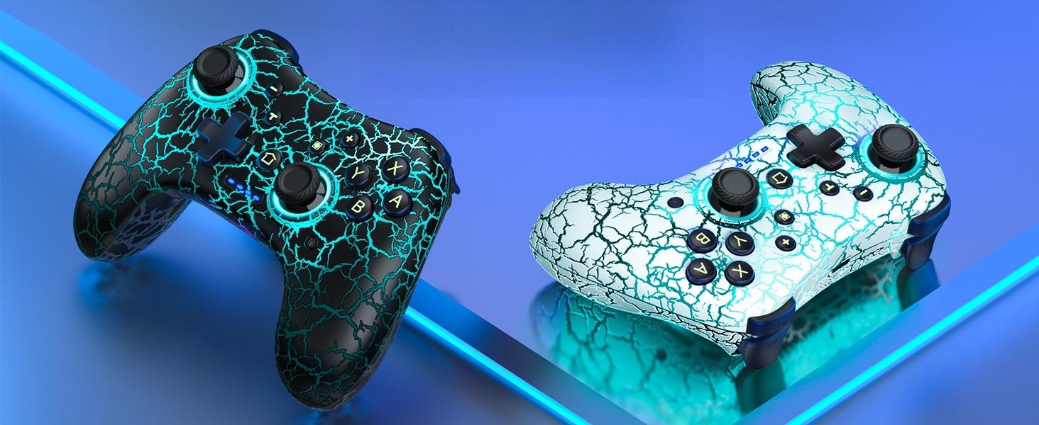 SQ-RDC012-GJ Hall Effect Switch Controller for Nintendo Switch/Switch 2/Lite/OLED, Wireless Switch Pro Controller Compatible with PC/Android/iOS, 9 Color Adjustable LED Switch Remote with App & Programmable