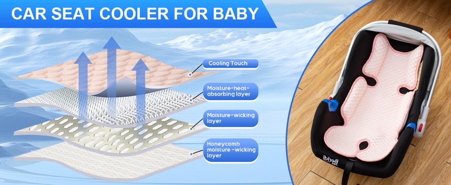 Infant Car Seat Head Support with Extra Shoulder Covers Thickened Breathable Carseat Cushion for Baby Newborn Stroller Swing Insert