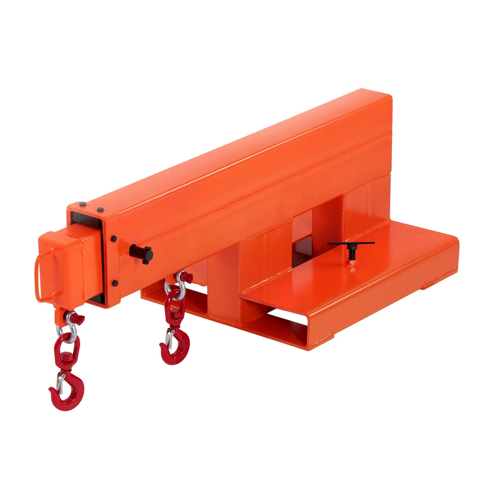 【DealsForYouDays】VEVOR Forklift Jib Boom Crane, 5500 lbs Capacity, Forklift Mobile Crane Lifting Hoist with 2 Hooks, Manual Telescopic 47.2-73.5 in, Boom Attachment Towing Handling Equipment for Warehouse Factories
