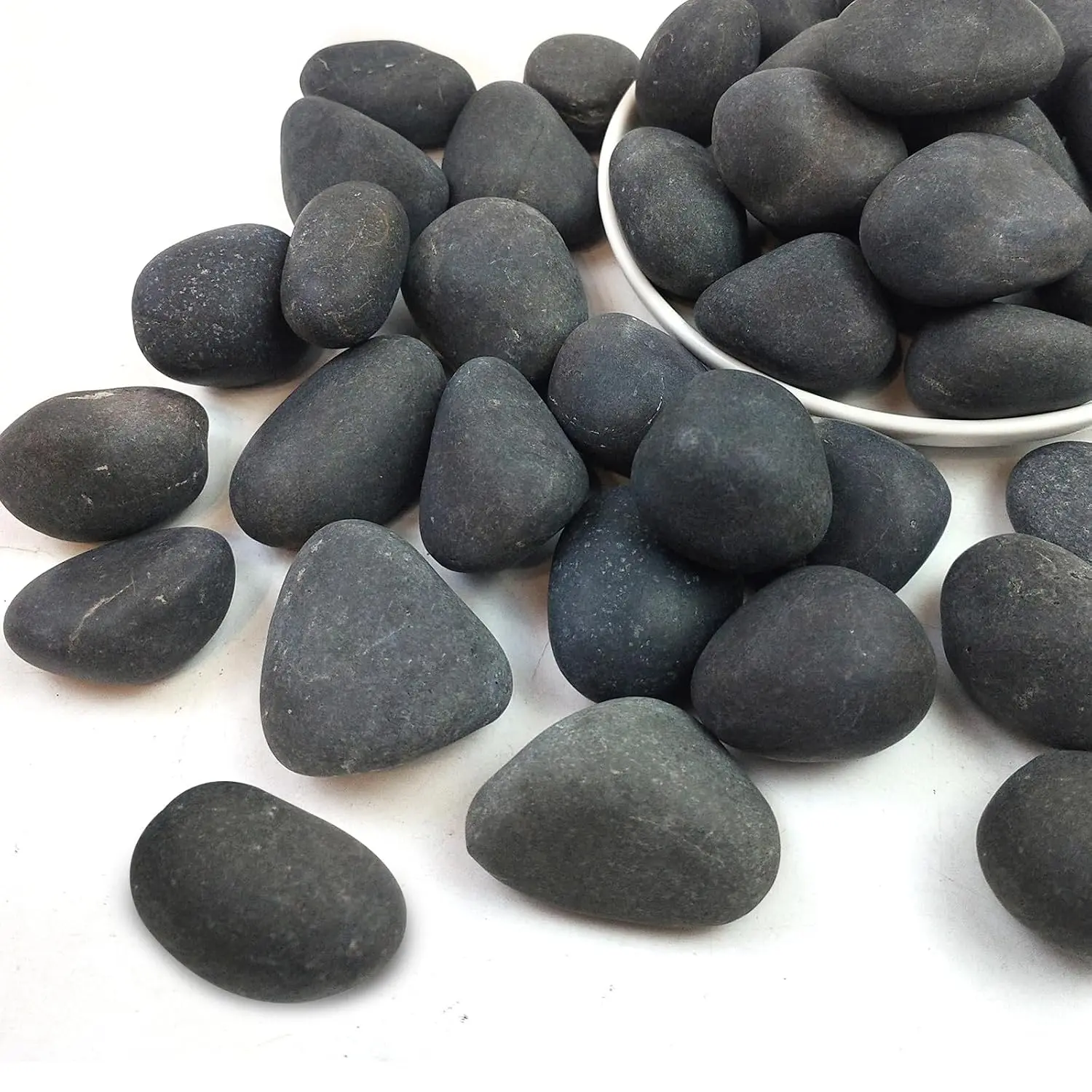 5lbs River Rocks for Landscaping, 1-2 Inch Black   | Fish  Rocks,  Decorative Garden Rocks Outdoor Landscaping, Large Stone for Walkways, Yard, Vases, Crafts